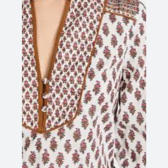 Veronica Beard Alivia Floral Print Cotton Poplin Blouse - Picture 6 of 11